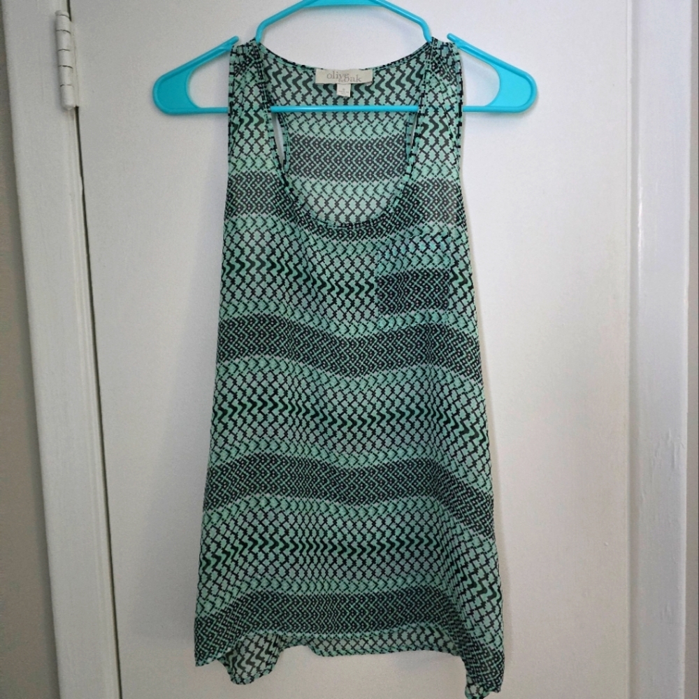 Chic Patterned Sleeveless Top